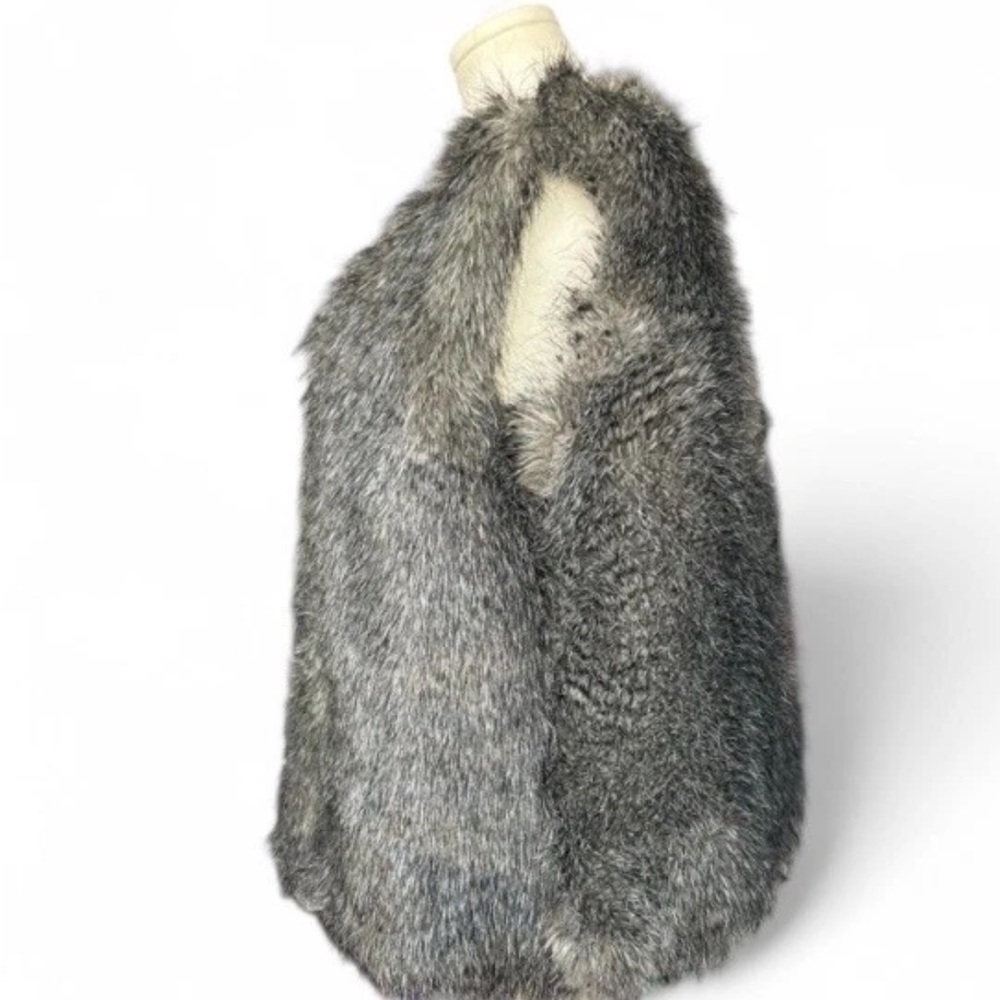 Stevie Mac Grey Faux Fur Vest Size Medium - Picture 5 of 8